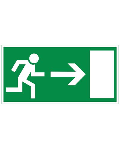 Emergency exit to the right, Ibond aluminum retroreflective, 300x150 mm Emergency exit to the right, Ibond aluminum retroreflective, 300x150 mm