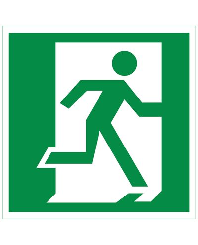Emergency exit man to the right, Magnetic retroreflective, 200x200 mm Emergency exit man to the right, Magnetic retroreflective, 200x200 mm