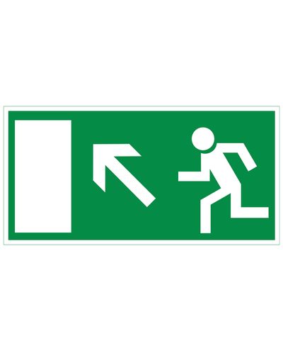 Emergency exit arrow up left, Magnetic retroreflective, 300x150 mm Emergency exit arrow up left, Magnetic retroreflective, 300x150 mm