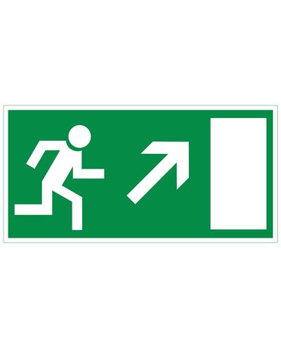 Emergency exit arrow up right, Plastic retroreflective 1 mm, 300x150 mm