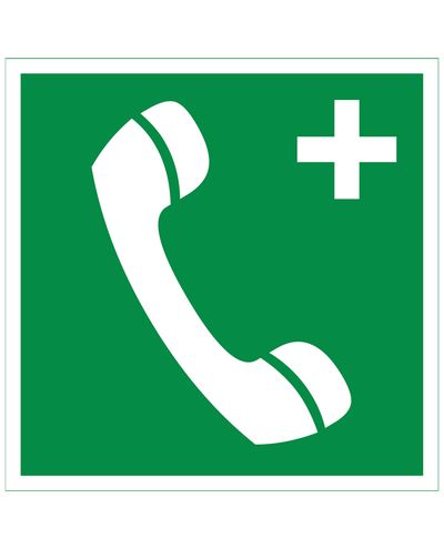 Emergency telephone plus, Sticker retroreflective, 200x200 mm