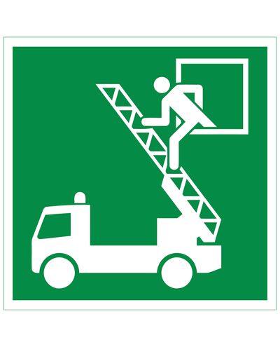 exit to the rescue vehicle, Plastic retroreflective 1 mm, 200x200 mm exit to the rescue vehicle, Plastic retroreflective 1 mm, 200x200 mm