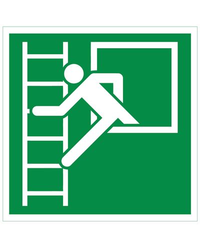 exit to the ladder, Sticker retroreflective, 200x200 mm