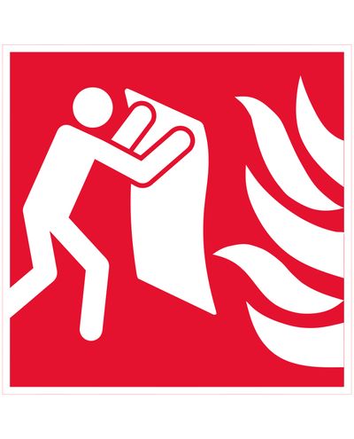 Fire blanket, reflective sticker, 200x200 mm