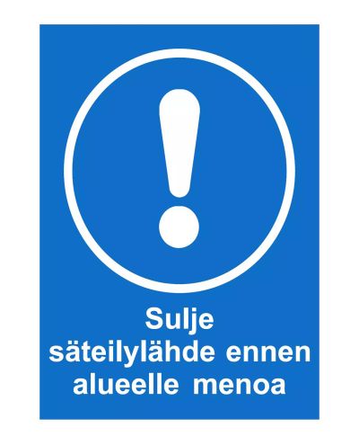 Close the radiation source, Sticker, 200x300 mm