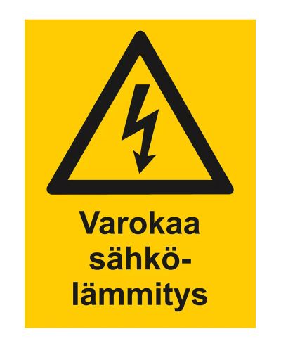 Beware of electric heating, Sticker, 200x300 mm