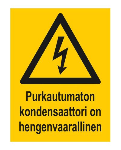 Non-dischargeable capacitor, Sticker, 200x300 mm