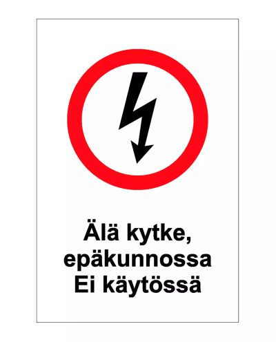 Do not connect if faulty, Sticker, 300x400 mm Do not connect if faulty, Sticker, 300x400 mm