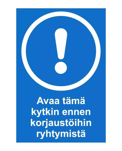 Open this switch, Ibond aluminum, 200x300 mm