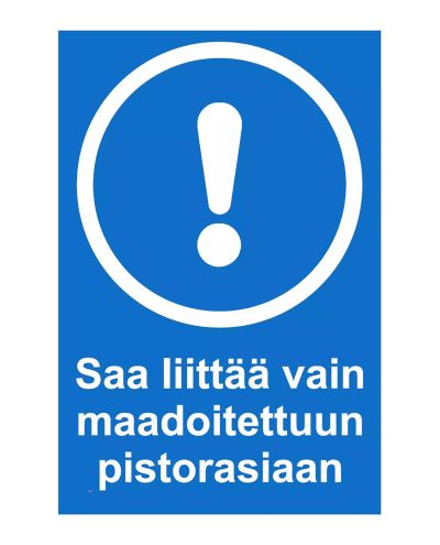 May only be connected to a grounded socket, Sticker, 200x300 mm May only be connected to a grounded socket, Sticker, 200x300 mm