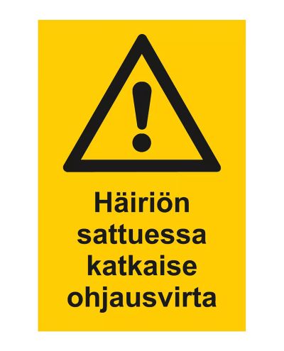 In the event of a fault, switch off the control current, Sticker, 200x300 mm