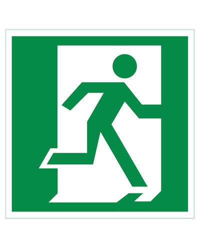 Exit sign, right, retroreflective sticker, 200x200 mm