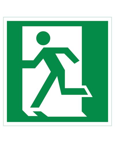 Exit sign left, Plastic retroreflective 1 mm, 200x200 mm