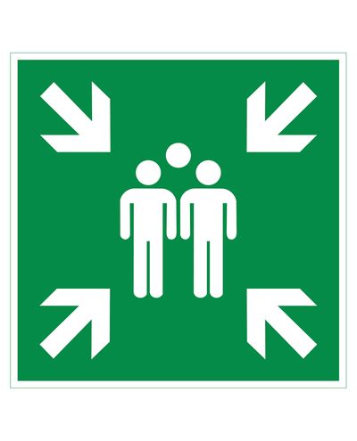 Meeting point, Reflective sticker, 200x200 mm