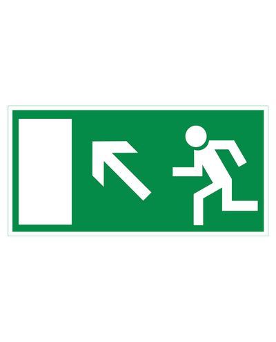 Exit arrow up left, Sticker retroreflective, 300x150 mm