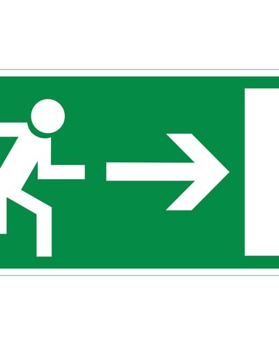 Exit to the right, Reflective sticker, 300x150 mm