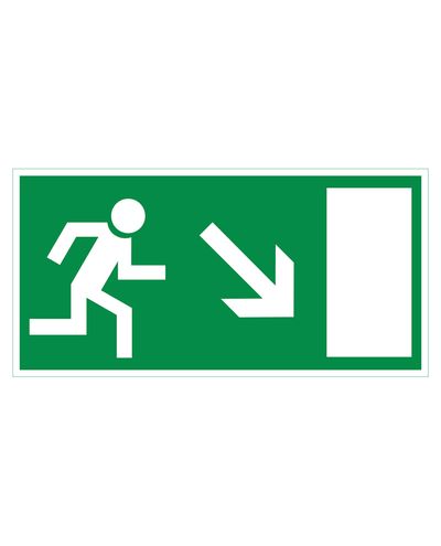 Exit arrow down right, Sticker retroreflective, 300x150 mm