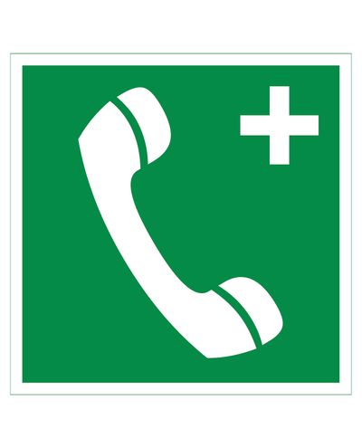 Emergency telephone plus, Sticker retroreflective, 200x200 mm