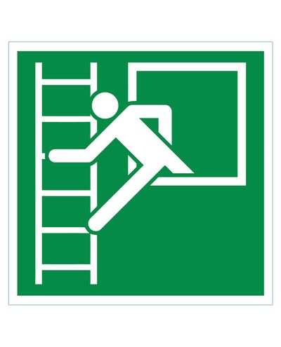 exit to the ladder, Sticker retroreflective, 200x200 mm