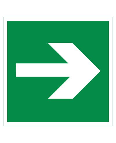 Exit arrow straight, retroreflective sticker, 200x200 mm