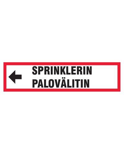 Sprinkler fire alarm arrow left, Sticker, 400x100 mm