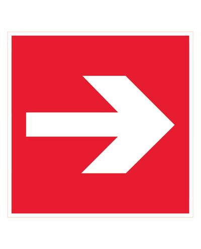 straight arrow, retroreflective sticker, 200x200 mm