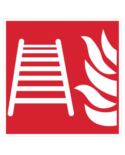 Fire escape ladder, Reflective sticker, 200x200 mm