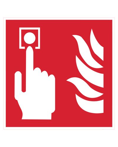 fire button, retroreflective sticker, 200x200 mm