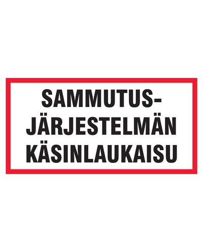 Manual release of extinguishing system, Sticker, 400x200 mm