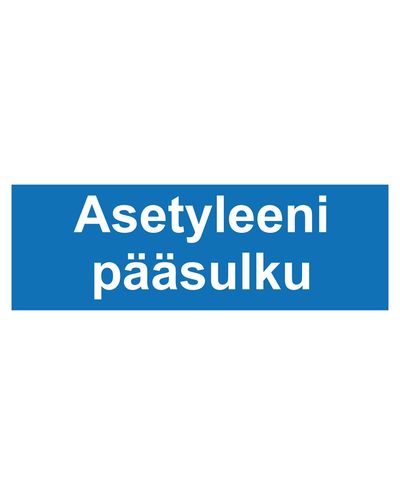 Acetylene main shut-off, Sticker, 400x100 mm
