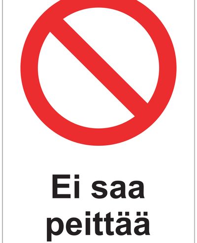 Do not cover, Sticker, 200x300 mm