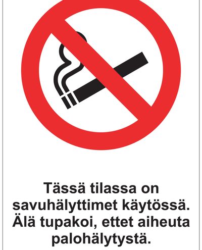 Smoke alarms are in use in this room, Sticker, 200x300 mm