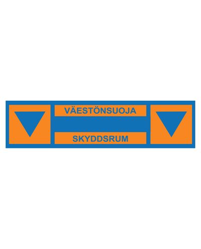 Civil protection arrow down, Sticker, 400x100 mm