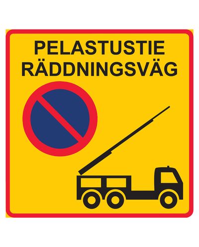 Rescue road räddningsväg, R1 foil / aluminum ELY attachment, 600x600 mm Rescue road räddningsväg, R1 foil / aluminum ELY attachment, 600x600 mm