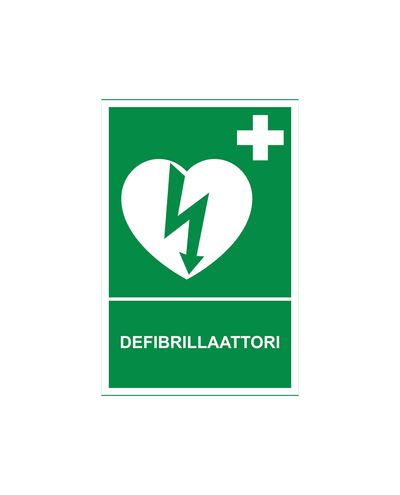 Defibrillator, Reflective sticker, 200x300 mm Defibrillator, Reflective sticker, 200x300 mm