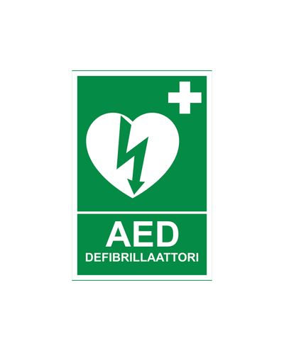 AED defibrillator, Reflective sticker, 200x300 mm AED defibrillator, Reflective sticker, 200x300 mm