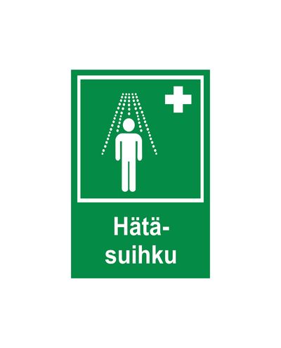Emergency shower, Reflective sticker, 200x300 mm