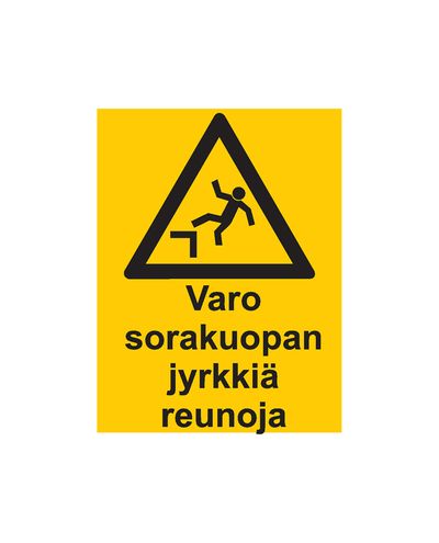 Beware of the steep edges of the gravel pit, Sticker, 200x300 mm Beware of the steep edges of the gravel pit, Sticker, 200x300 mm