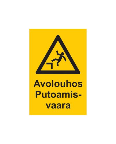 Open pit quarry fall hazard, Sticker, 200x300 mm