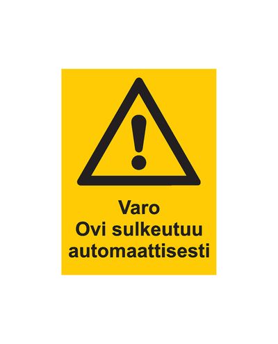 Beware the door closes automatically, Sticker, 200x300 mm