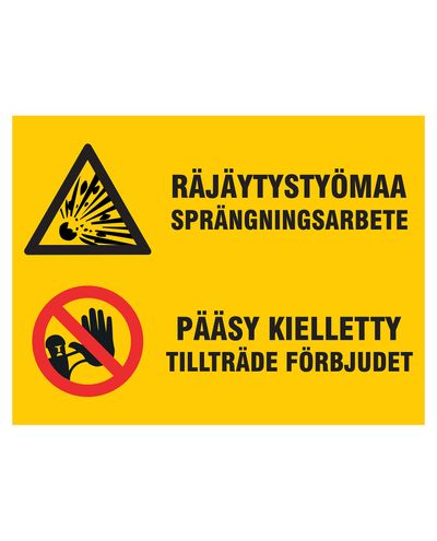 No entry to blasting site, Sticker, 300x400 mm