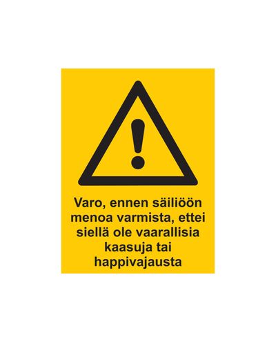 Be careful before entering the tank, make sure, Sticker, 200x300 mm