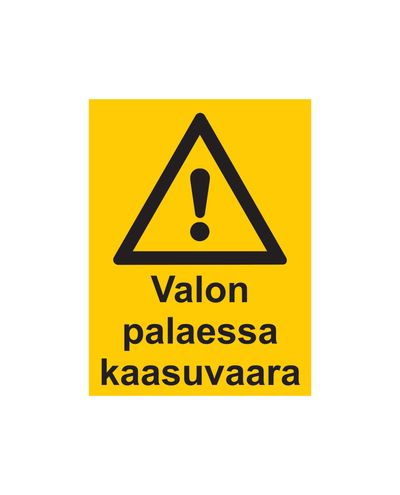 Gas hazard when the light is on, Sticker, 200x300 mm Gas hazard when the light is on, Sticker, 200x300 mm