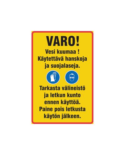 Hot water gloves, Sticker, 200x300 mm Hot water gloves, Sticker, 200x300 mm