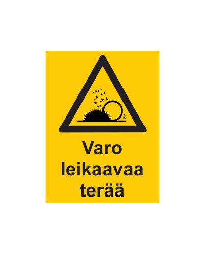 Beware of cutting blade, Sticker, 200x300 mm