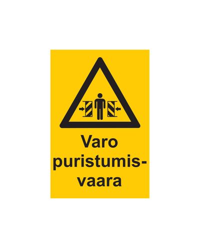 Beware of crushing hazard, Sticker, 200x300 mm