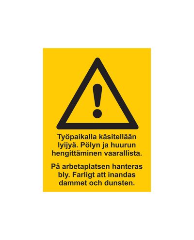 Lead is handled in the workplace, Sticker, 200x300 mm