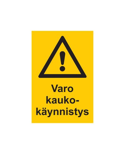 Caution remote start, Sticker, 200x300 mm