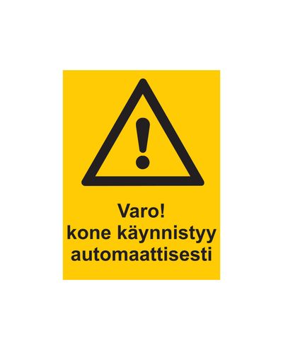 Beware the machine starts automatically, Sticker, 200x300 mm Beware the machine starts automatically, Sticker, 200x300 mm