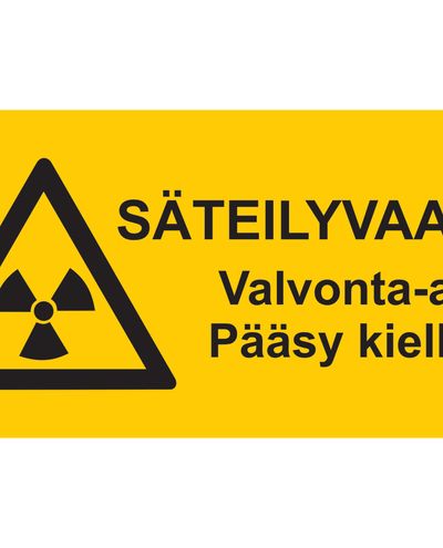 Radiation hazard control area, Sticker, 400x200 mm